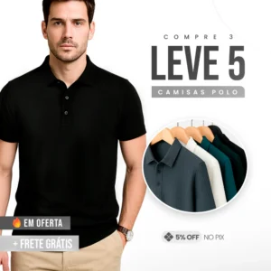 🔥OFERTA DE NATAL🔥- Leve 5, Pague Só 3 – Polo Essence Algodão + Frete Grátis!®